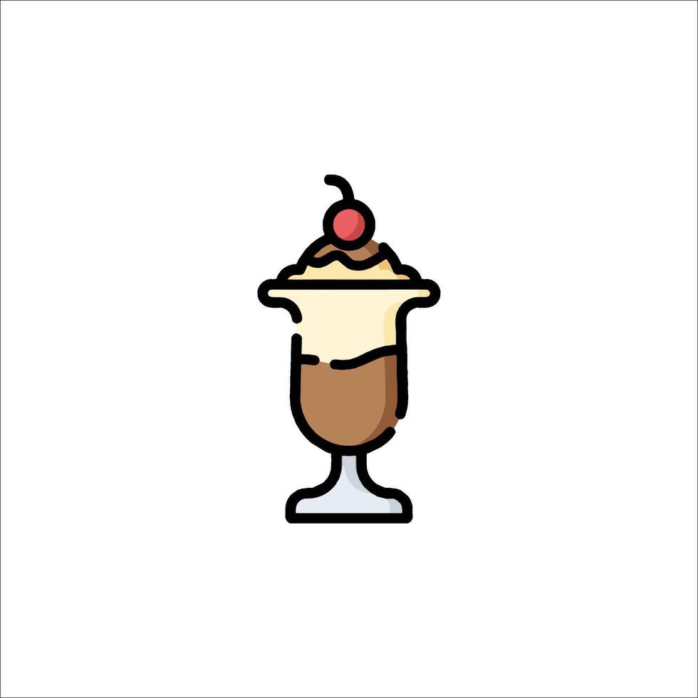 Ice cream sundae icon illustration vector