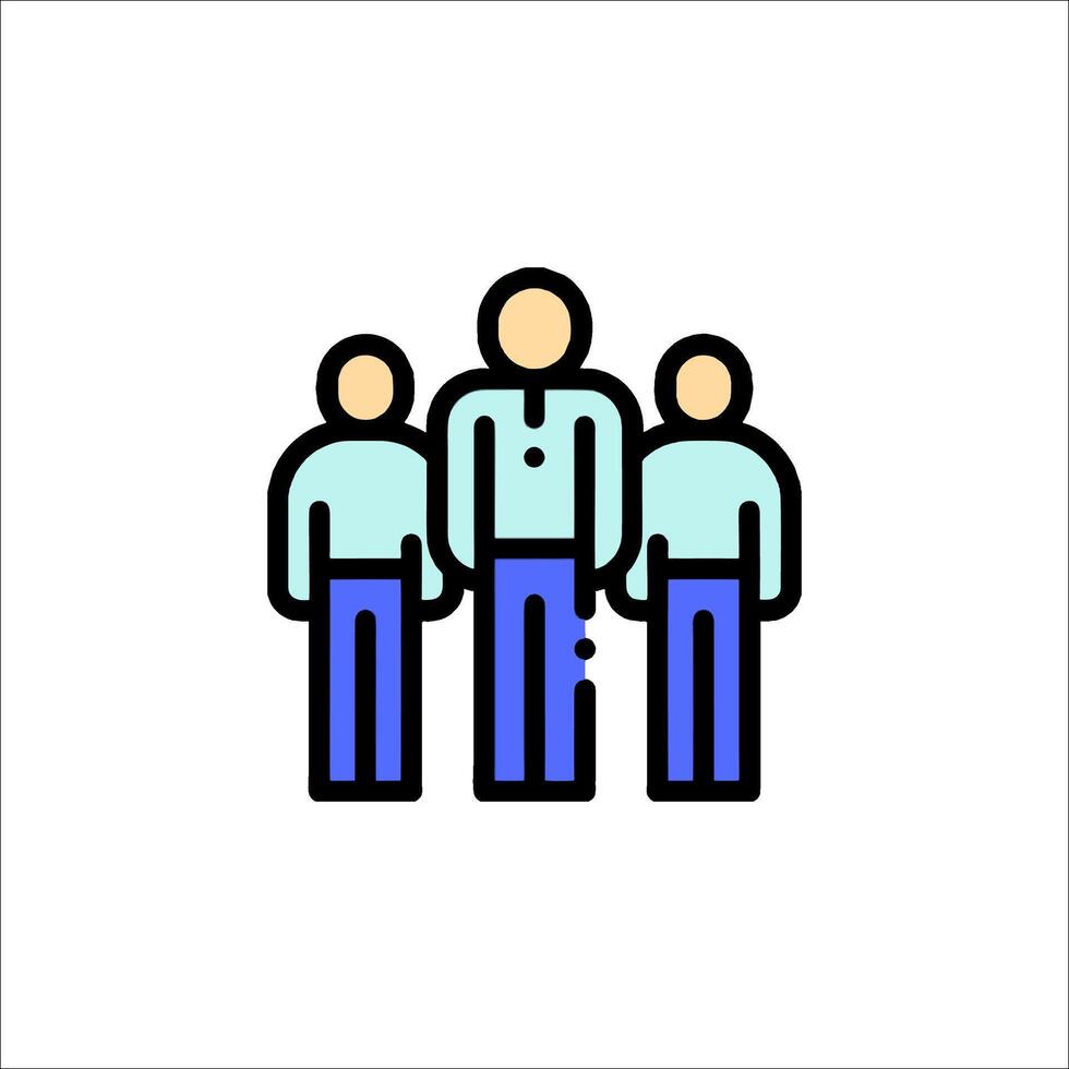 A group of people standing together in a line vector