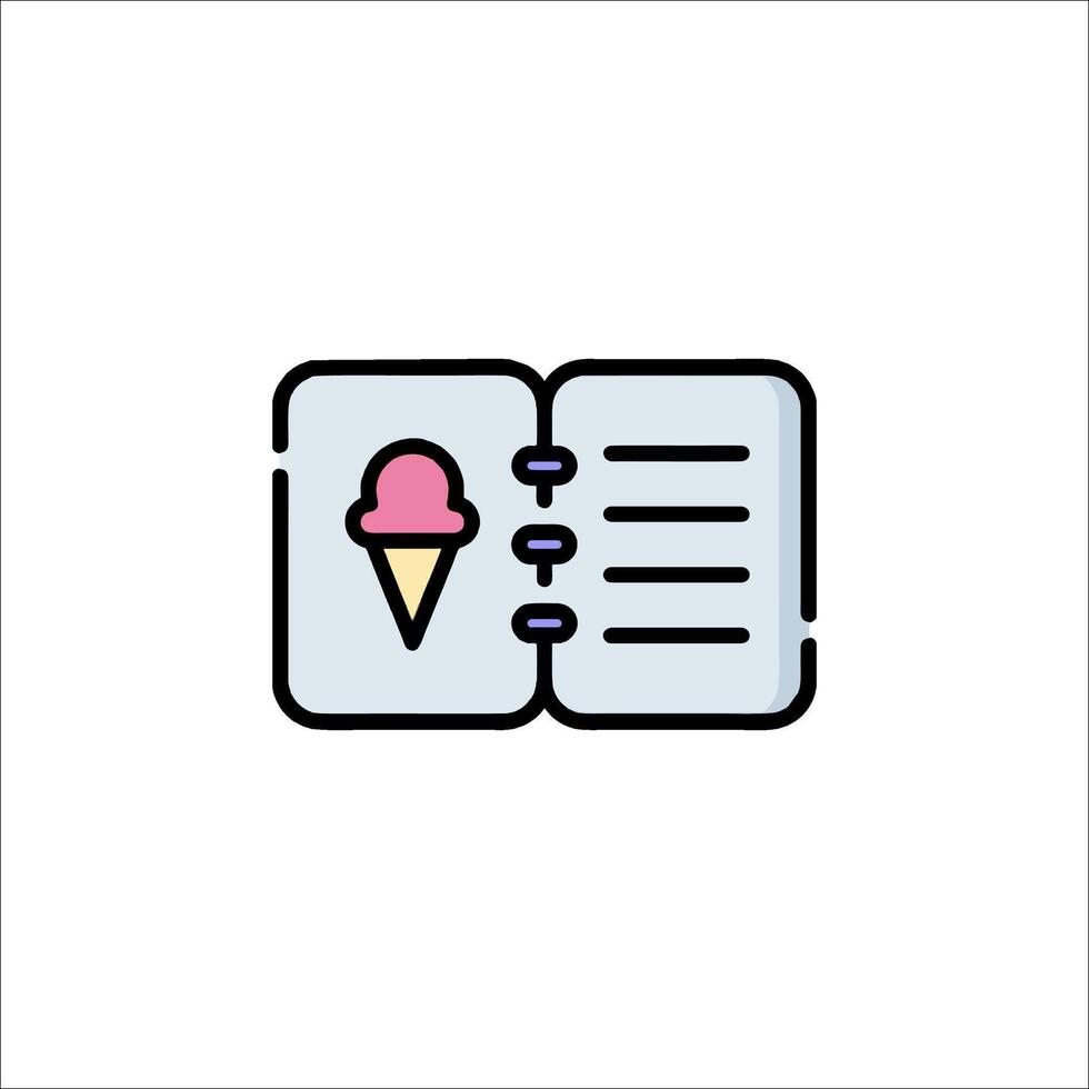 Ice cream icon in a notebook vector