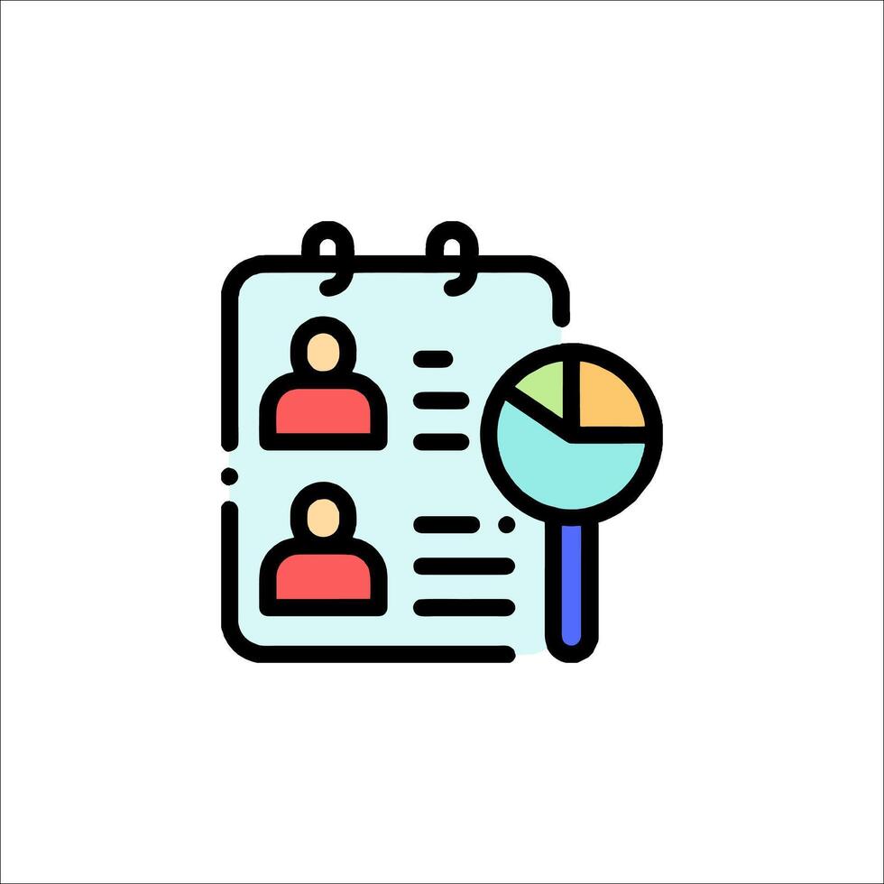 A person is holding a magnifying glass and a paper with a person on it vector