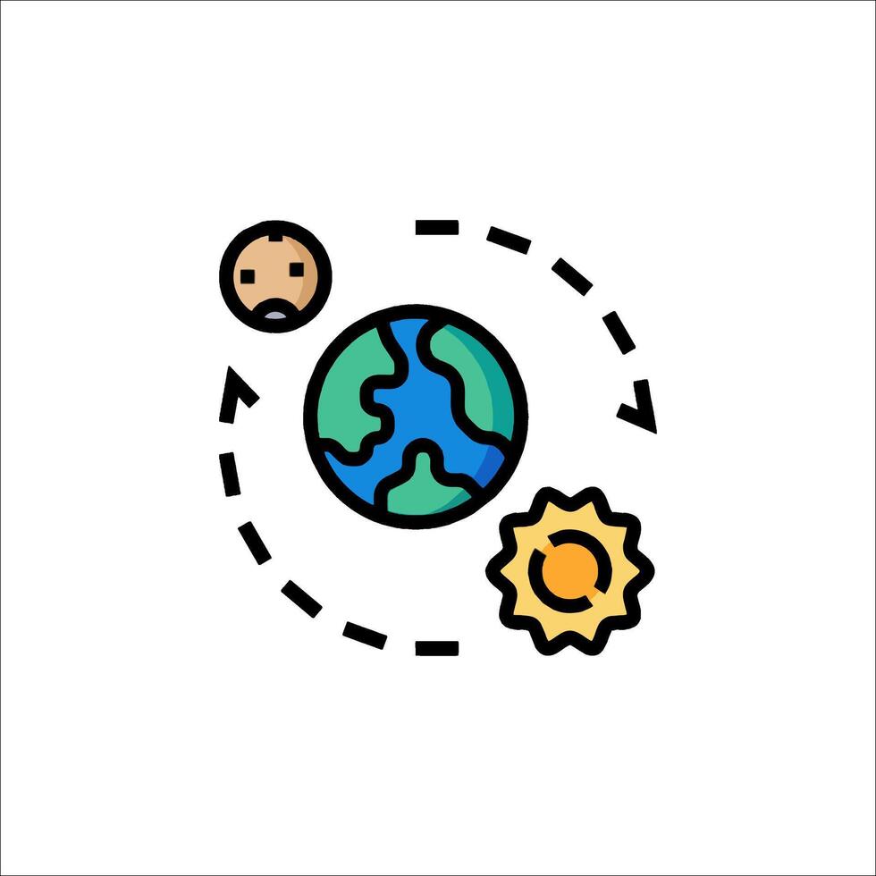 The earth is surrounded by a sun and a man vector
