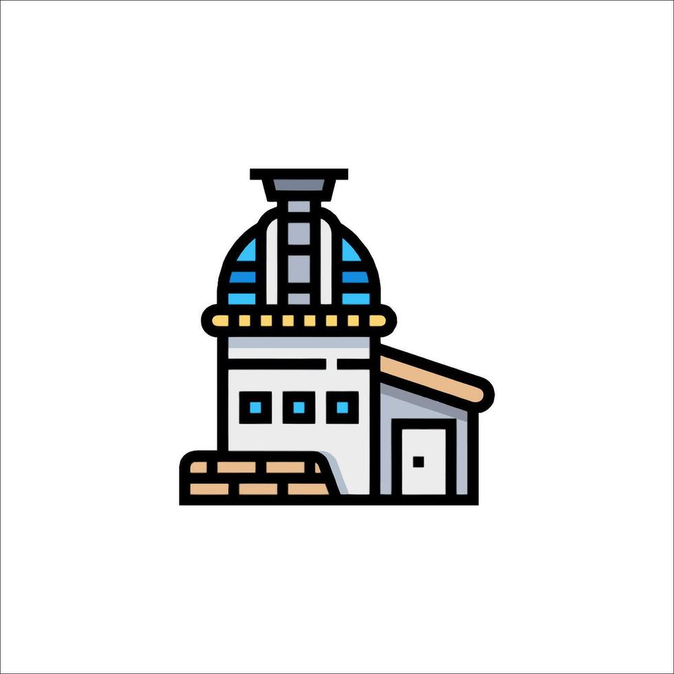 A building with a dome on top and a clock on the side vector