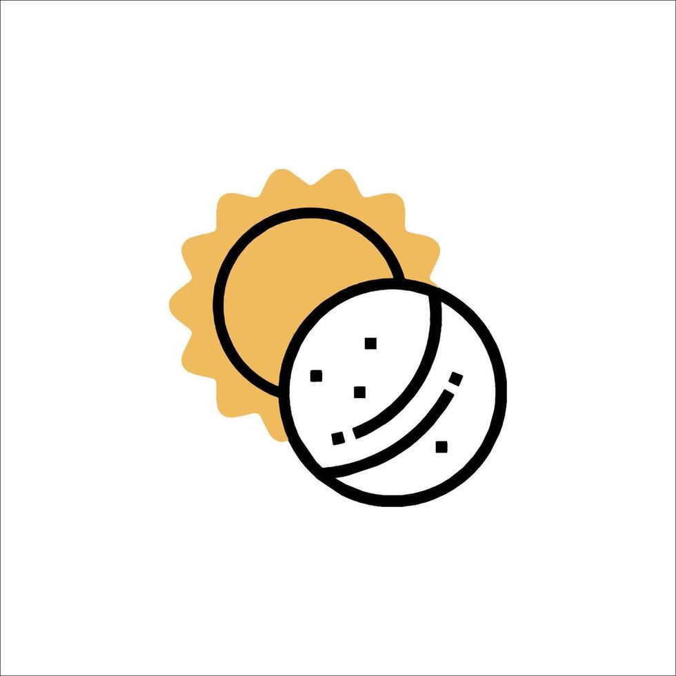 A sun and a cookie icon vector