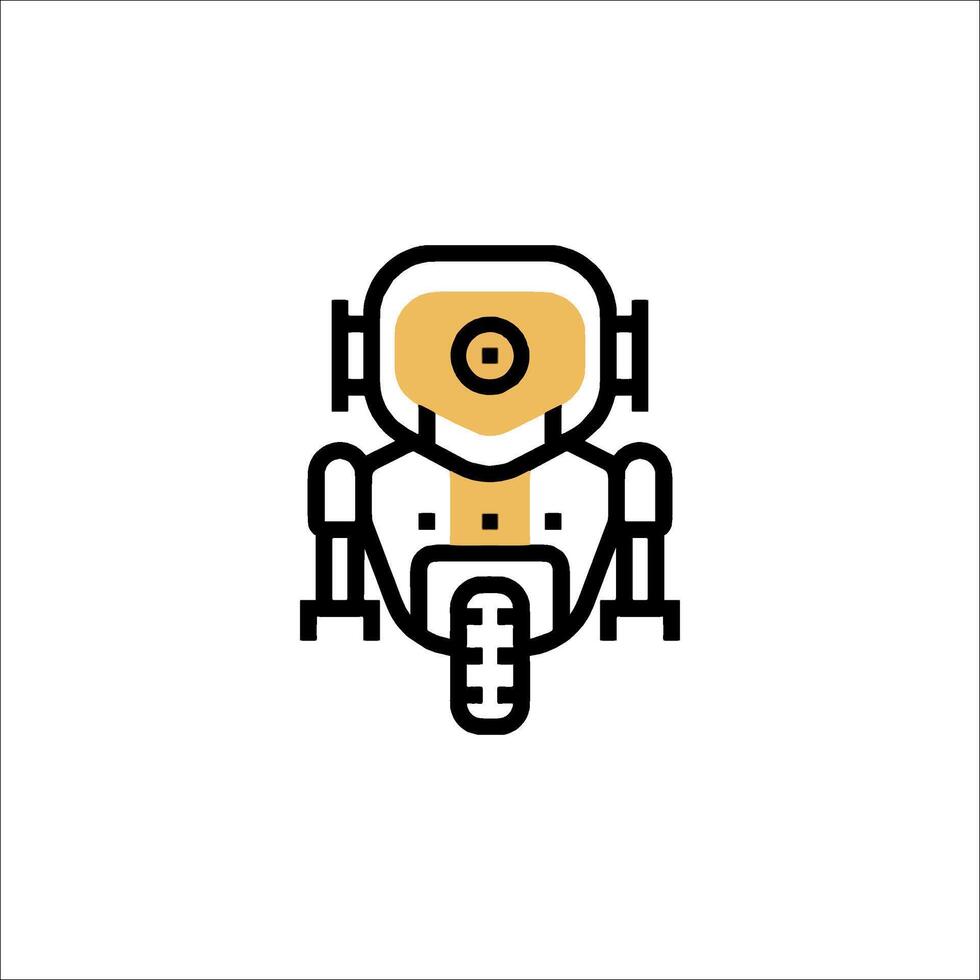A robot icon with a yellow and black color scheme vector