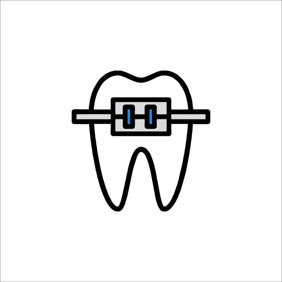 A tooth with a blue band on it vector
