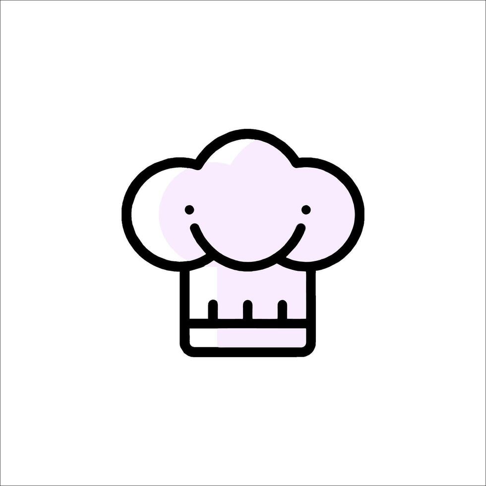 A cartoon chef hat with a smile on it vector