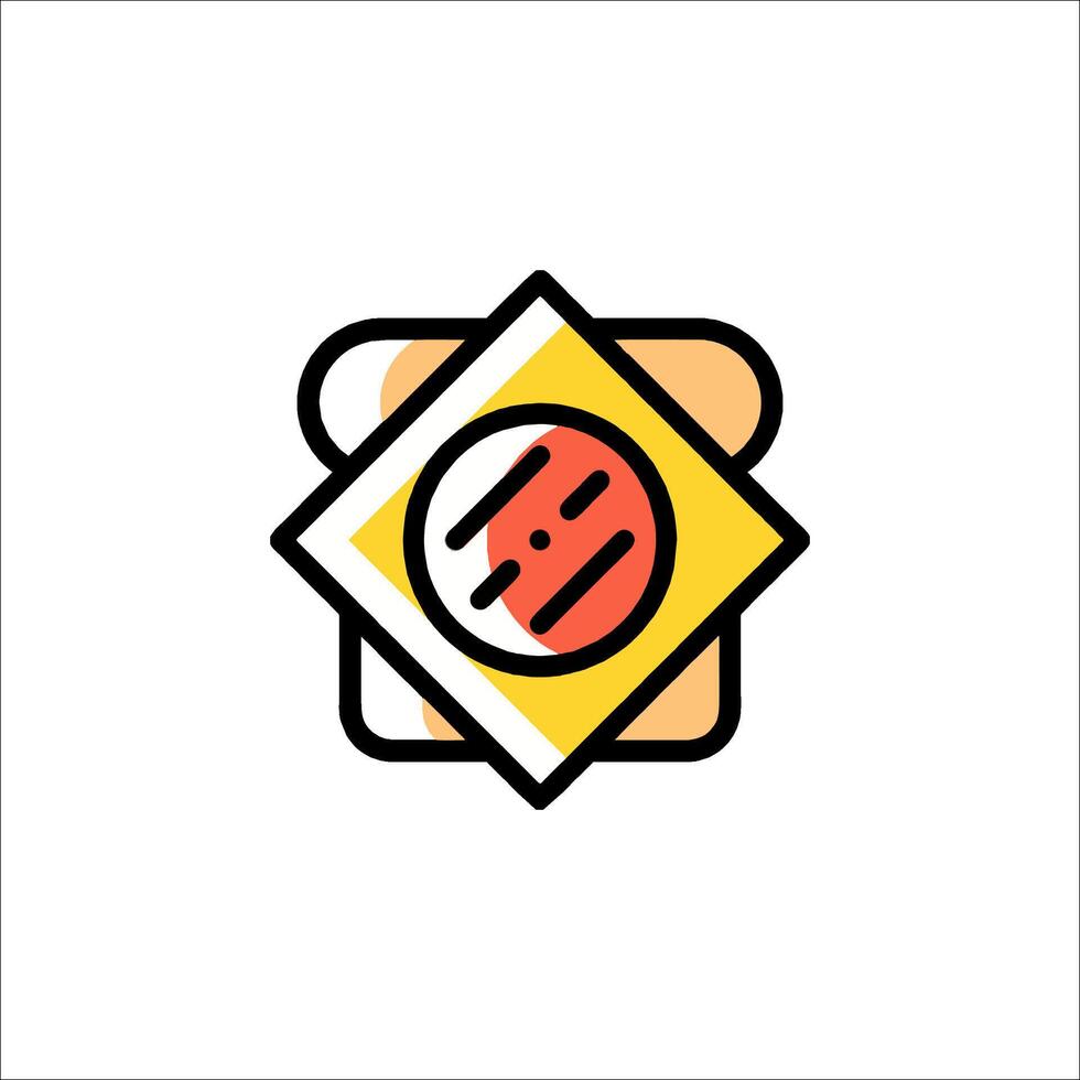 A logo for a sandwich with a hamburger on it vector