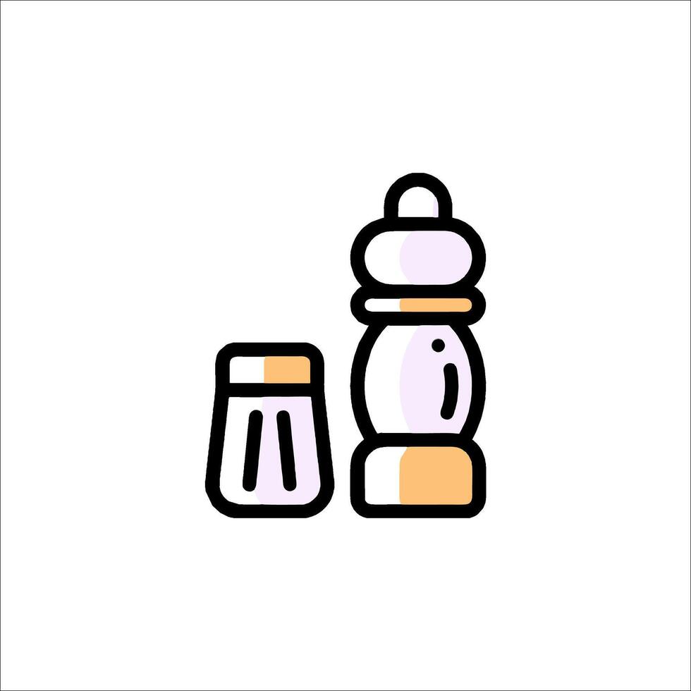 A salt shaker and pepper mill icon vector