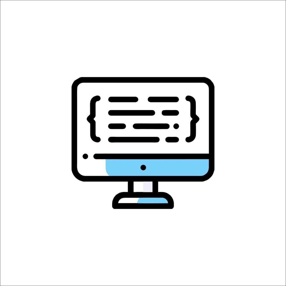 un computadora monitor con un mensaje en eso vector