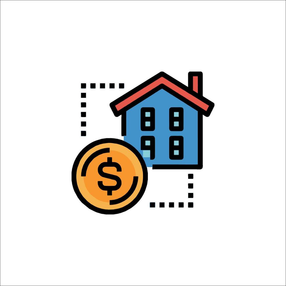 A house and dollar coin icon vector