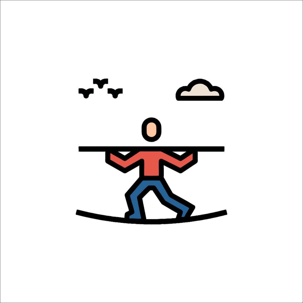 A man carrying a barbell icon vector