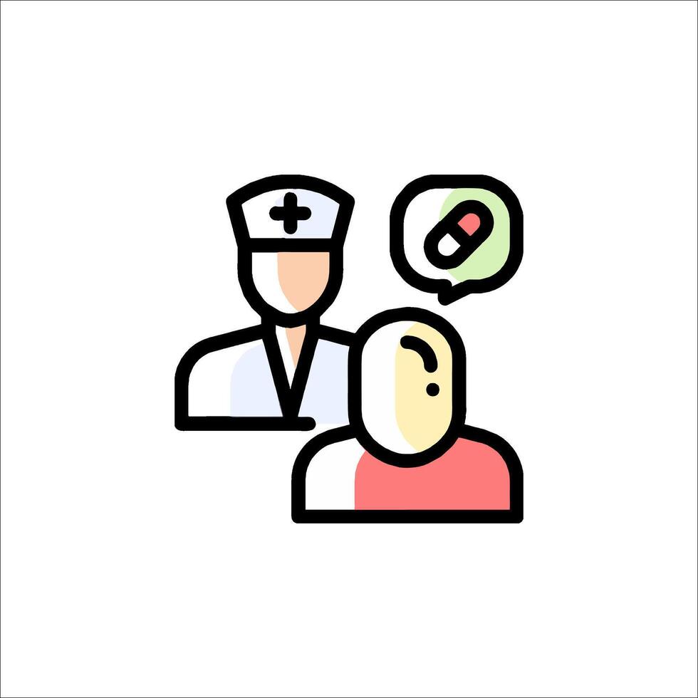 A doctor and patient are talking to each other vector