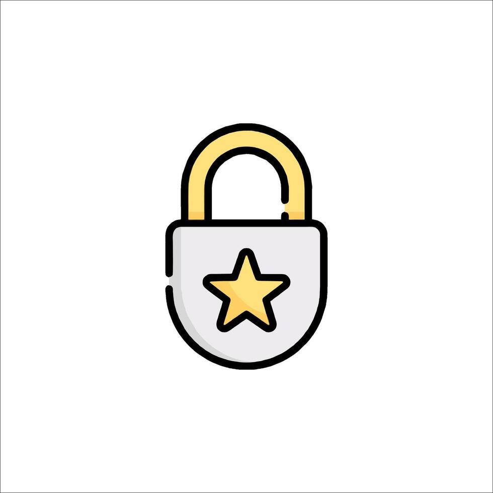 A lock with a star on it vector