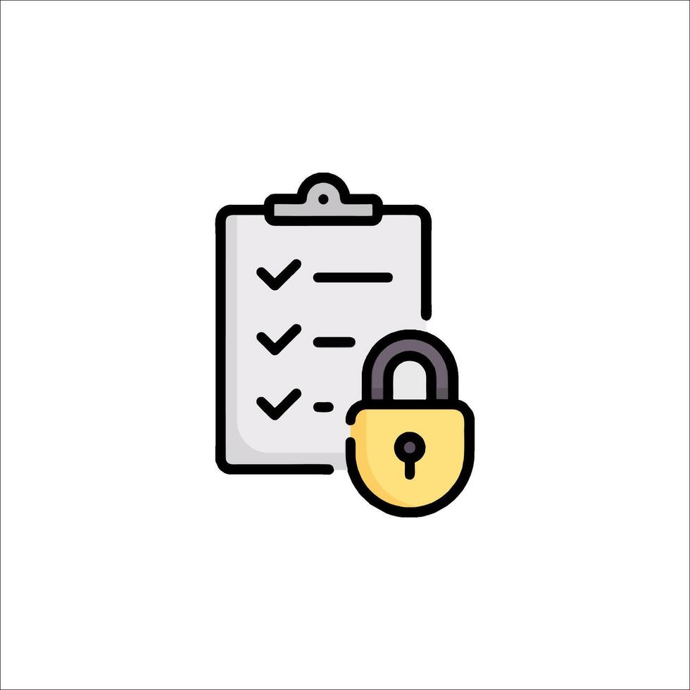 A padlock and clipboard icon vector