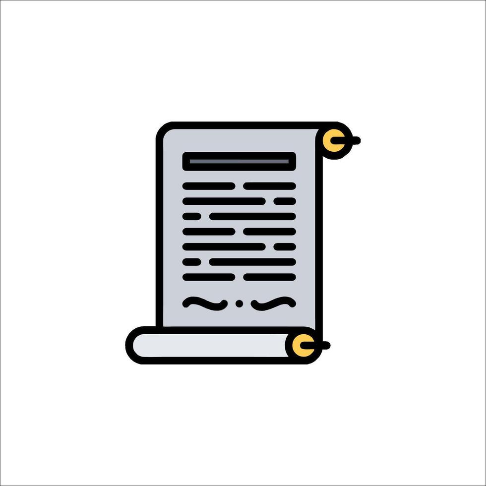 A scroll with a pen on it vector