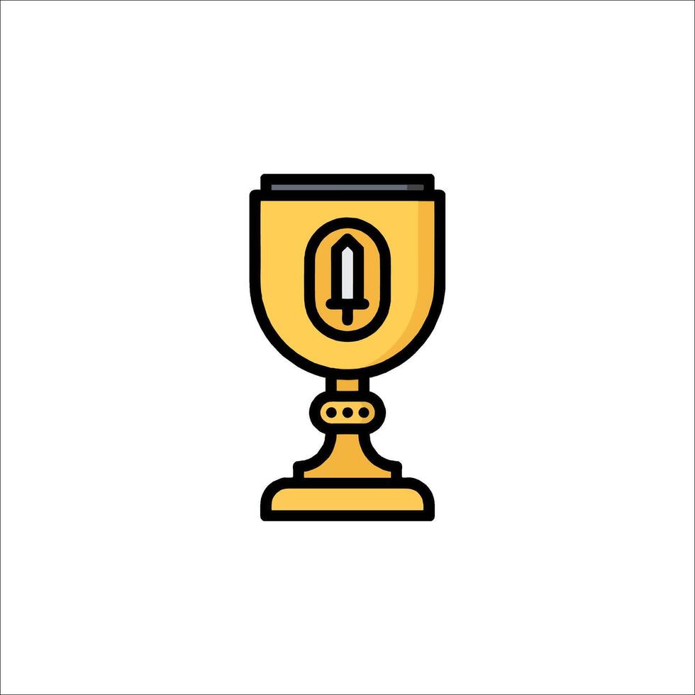 A golden cup with a light on top vector