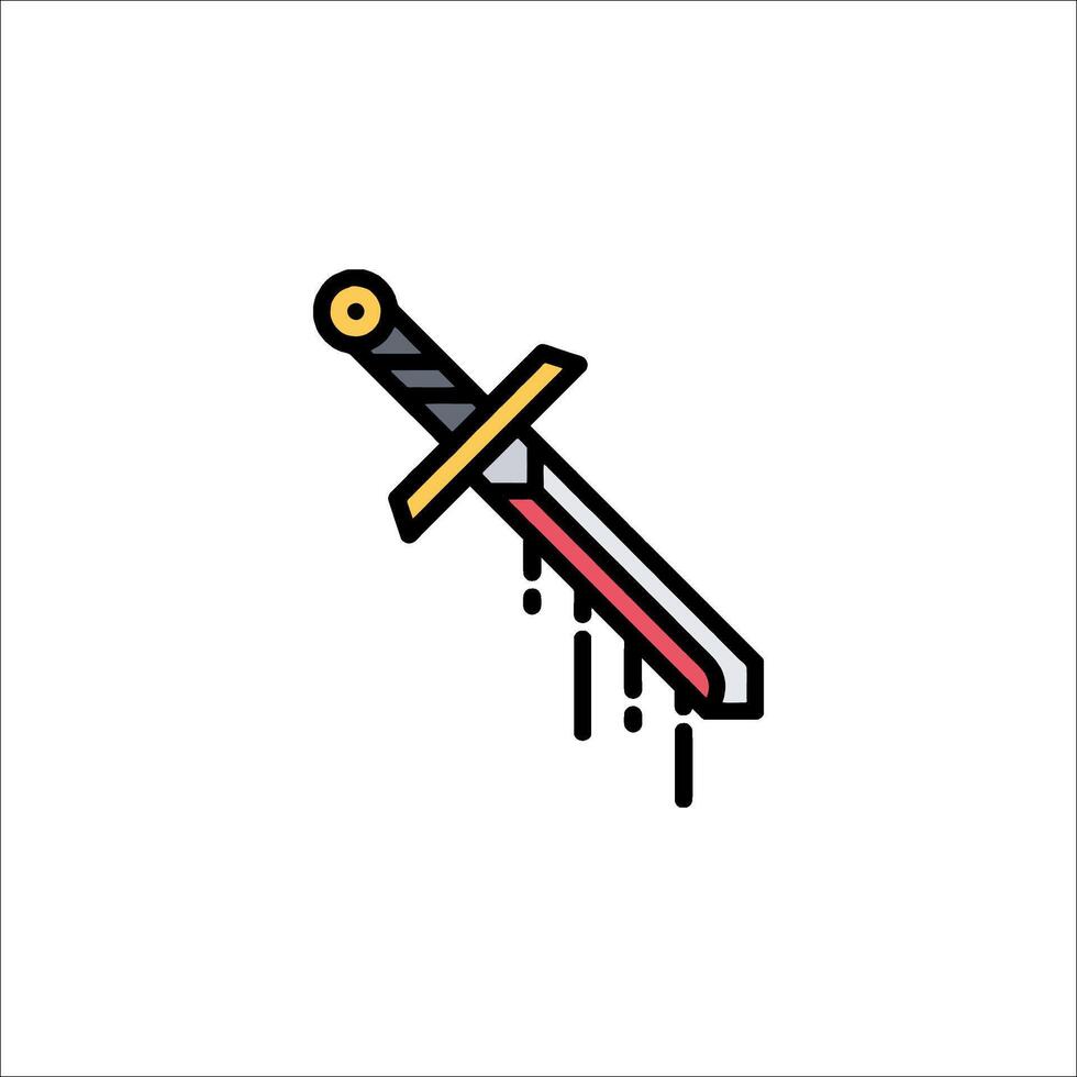 A knife with blood dripping on it vector