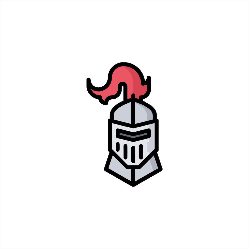 A knight helmet with red flames on it vector