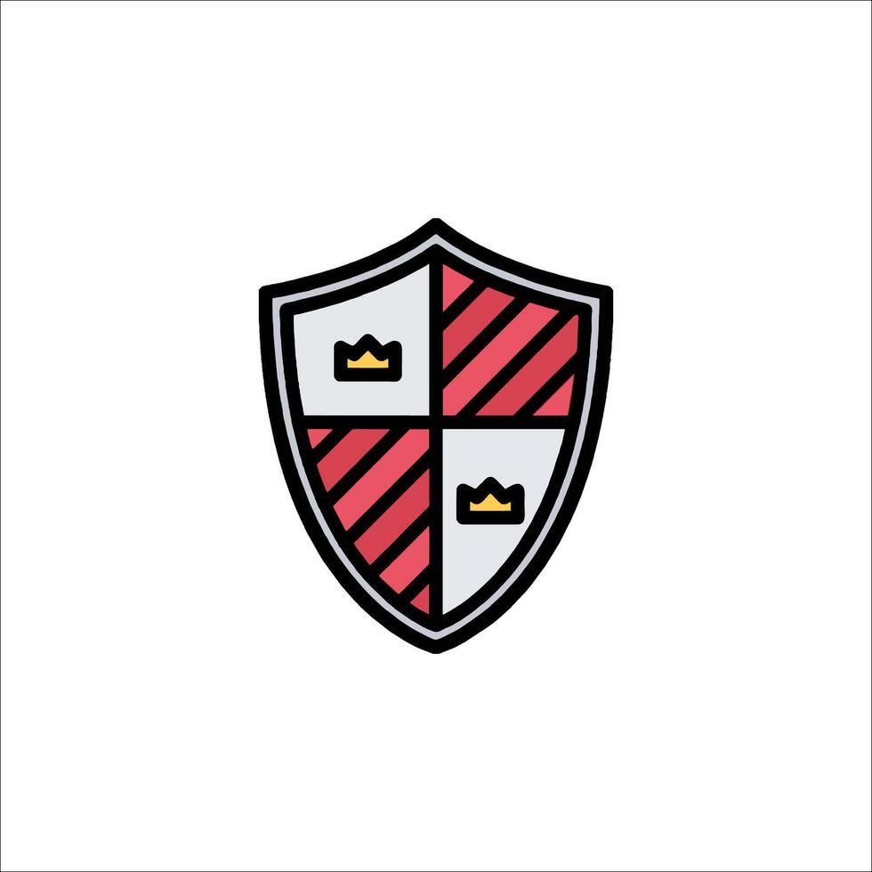 A shield with a crown on it vector