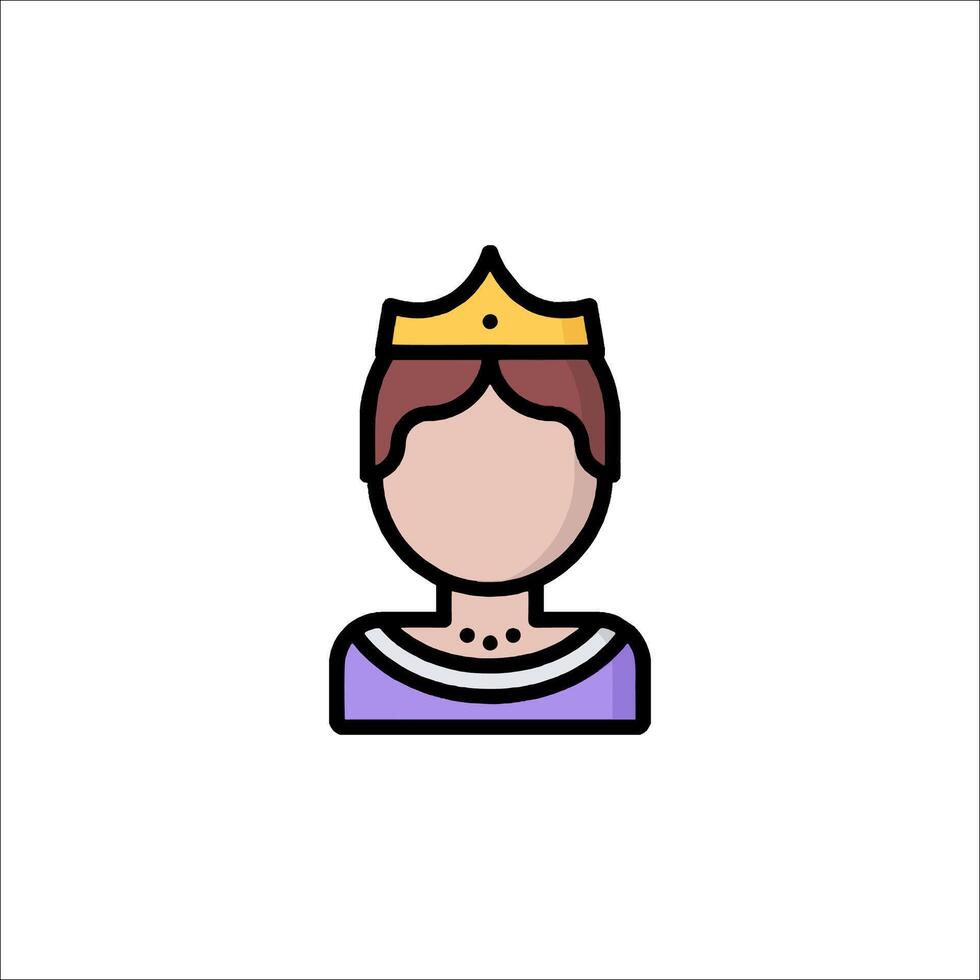 A woman wearing a crown icon vector