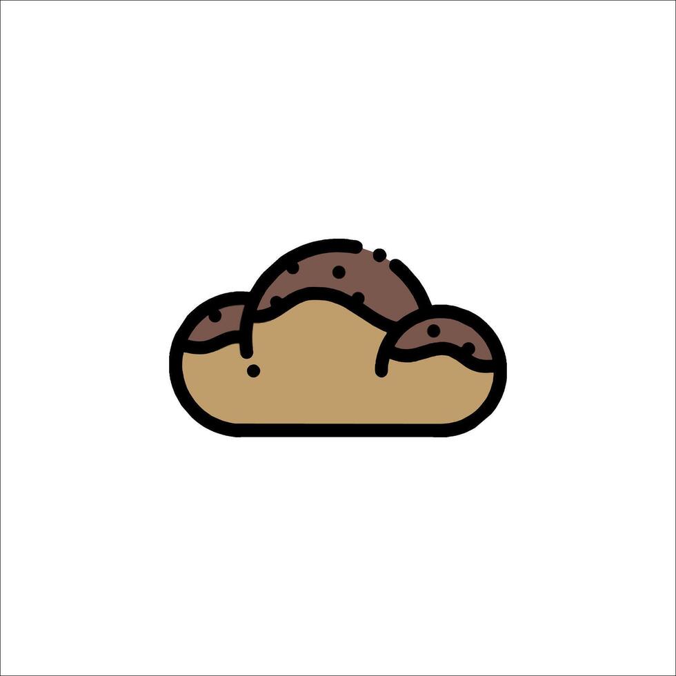 A cloud with a piece of bread on it vector