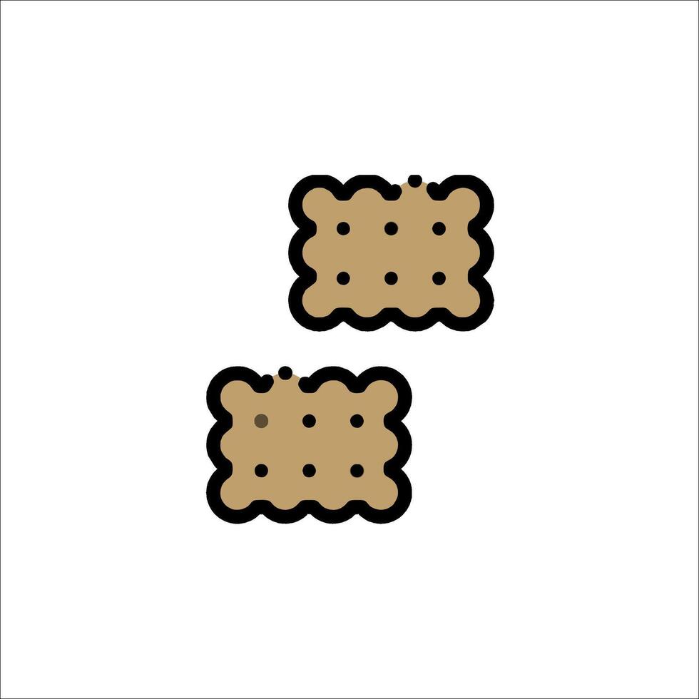 Two biscuits icon on white background vector