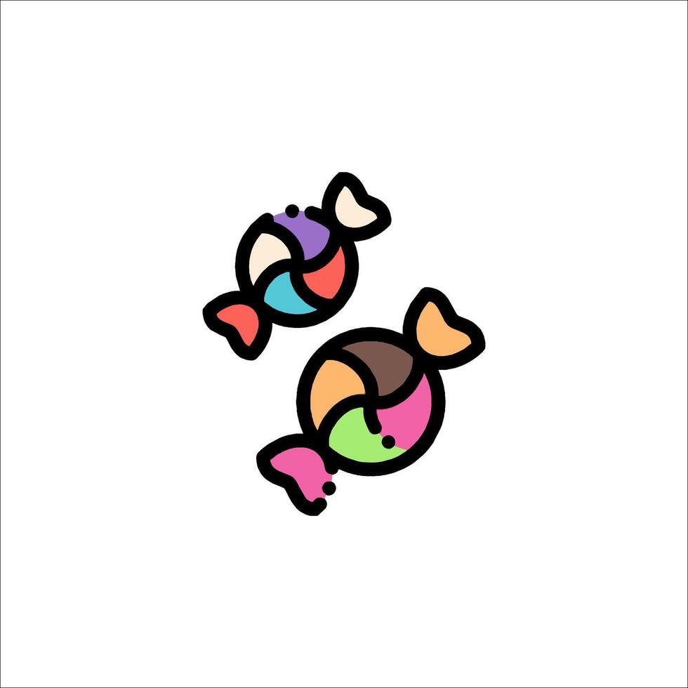 A logo for a candy company with two colorful candies vector