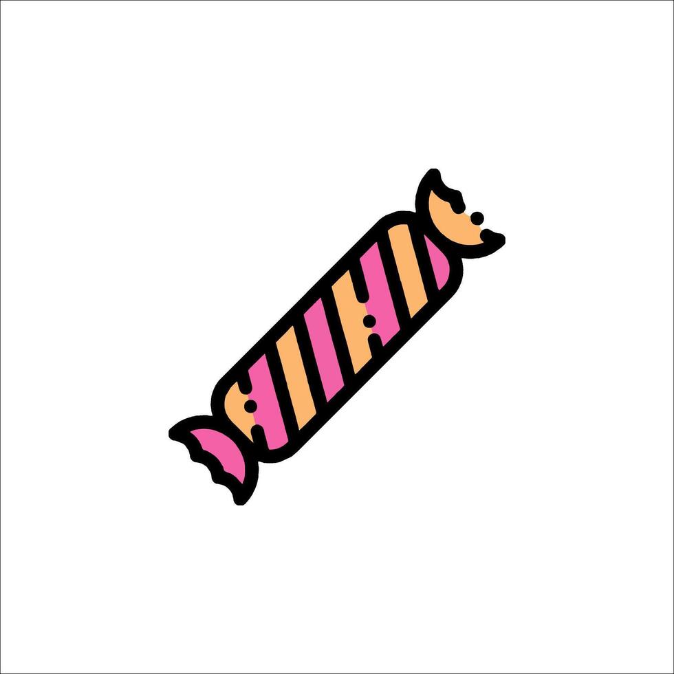 A candy bar icon with a pink and orange stripe vector