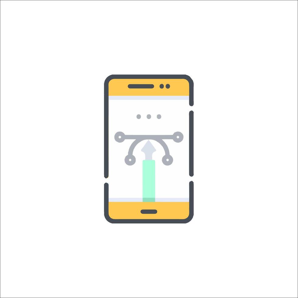 A smartphone with a robot on it vector