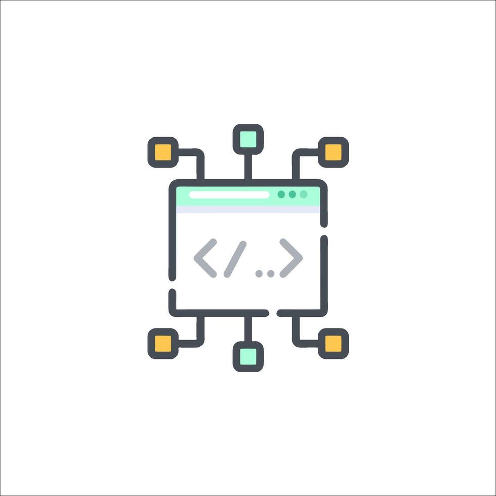 A computer screen with code on it vector