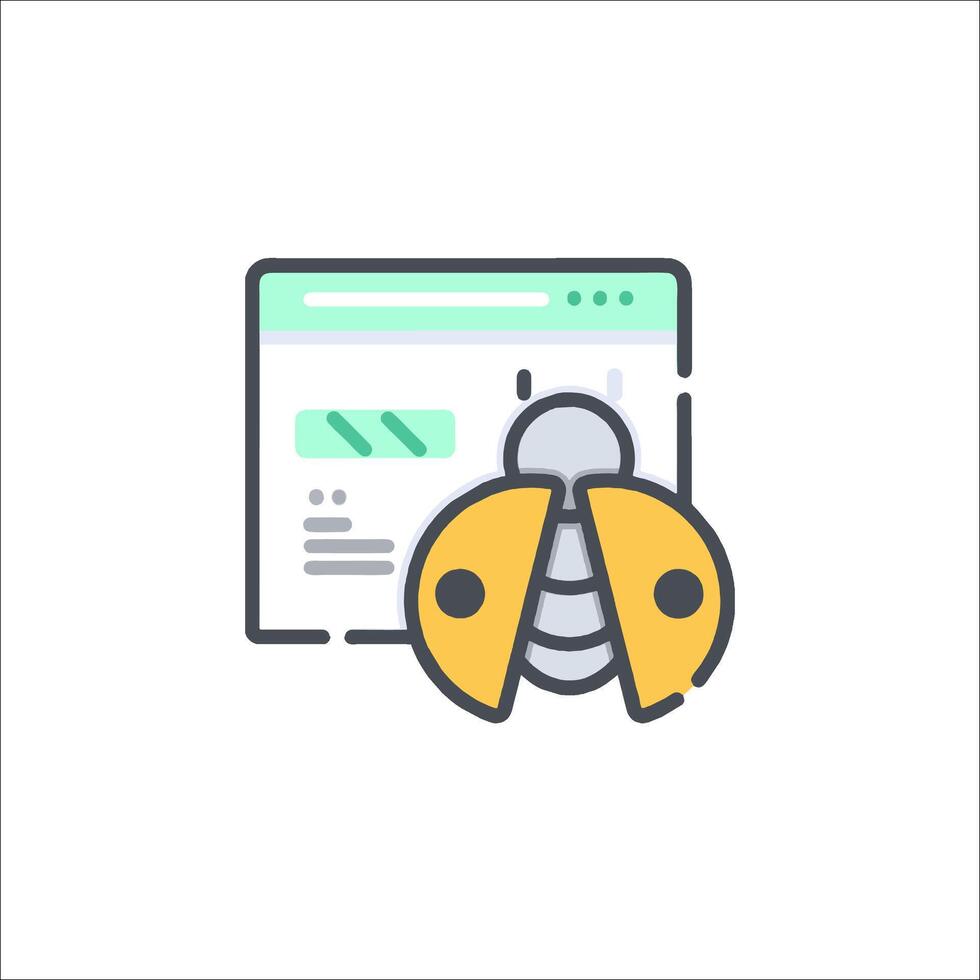 A ladybug icon on a white background vector