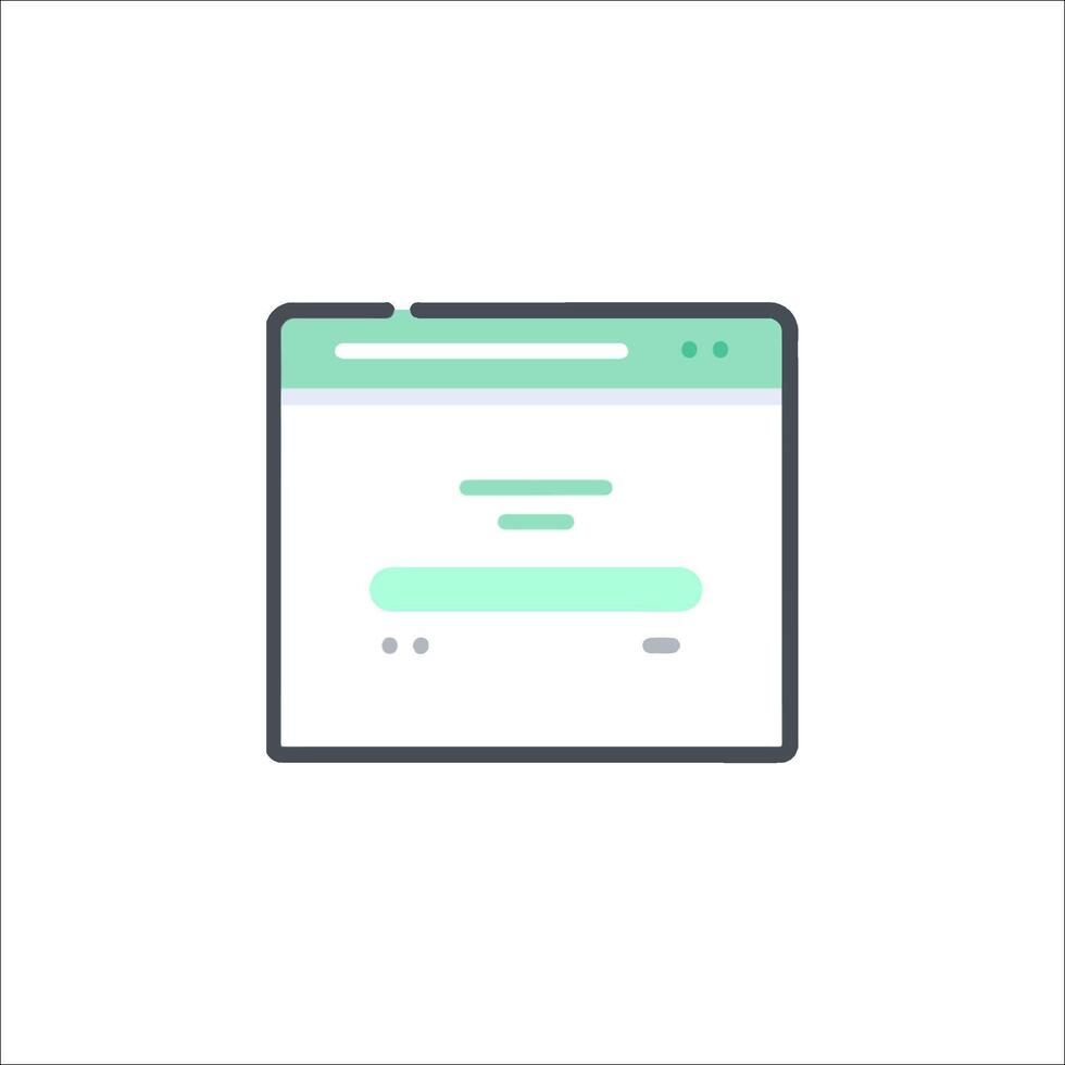 A web page with a green and white background vector