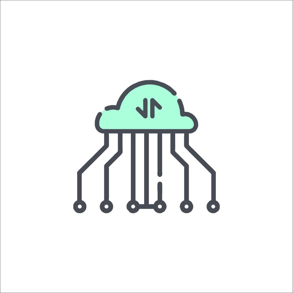 A cloud with a lightning bolt on it vector