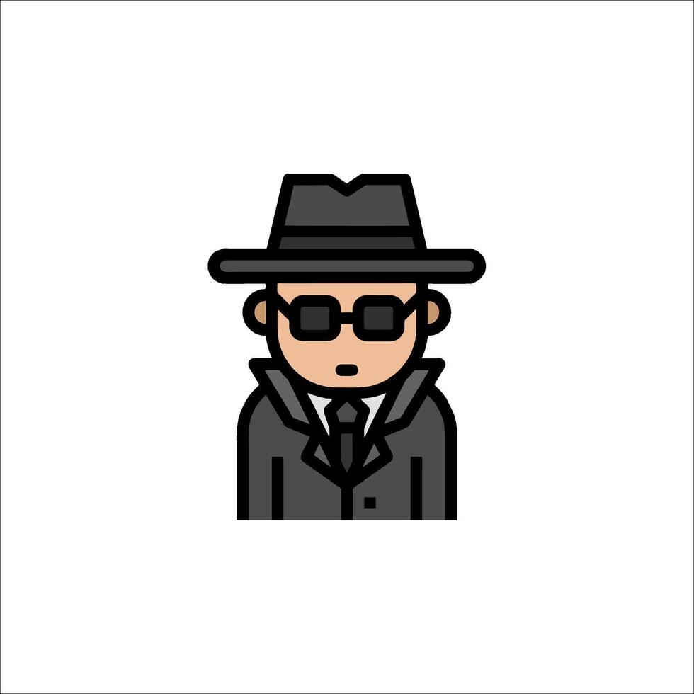 A man in a hat and sunglasses with a black suit vector