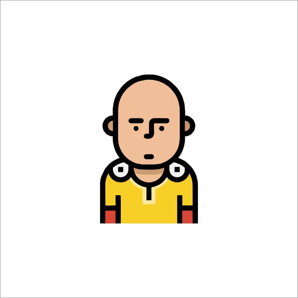 A bald man in a yellow shirt vector