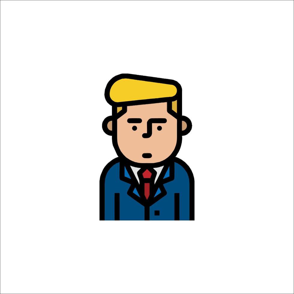 A man in a suit and tie icon vector
