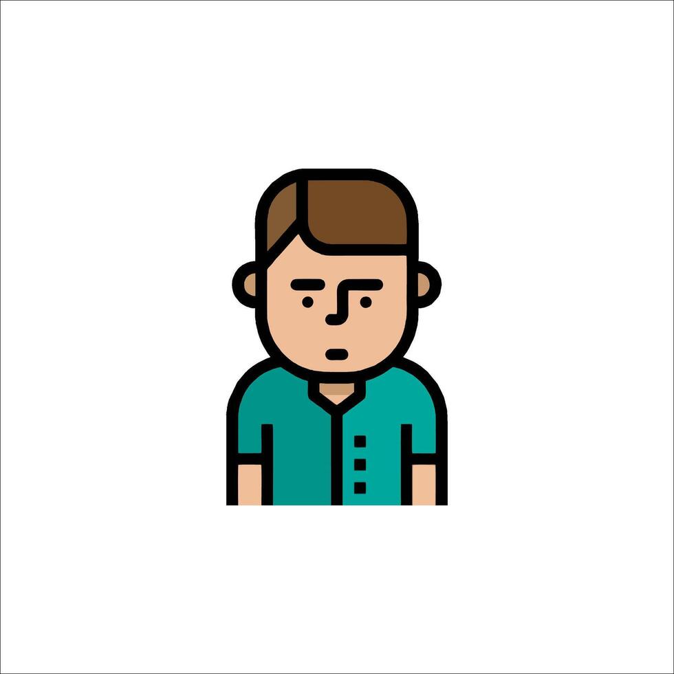 A man with a sad face icon vector