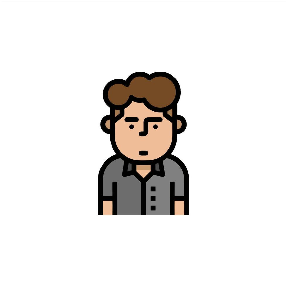 A man with a sad face icon vector