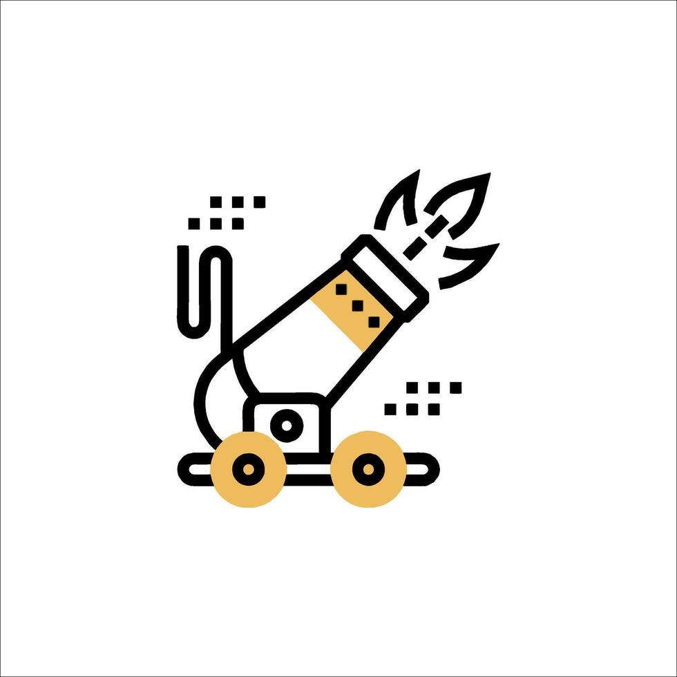 A rocket is being launched into the air vector