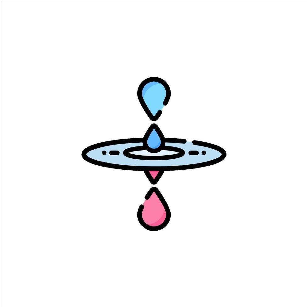 A blue and pink water drop icon vector