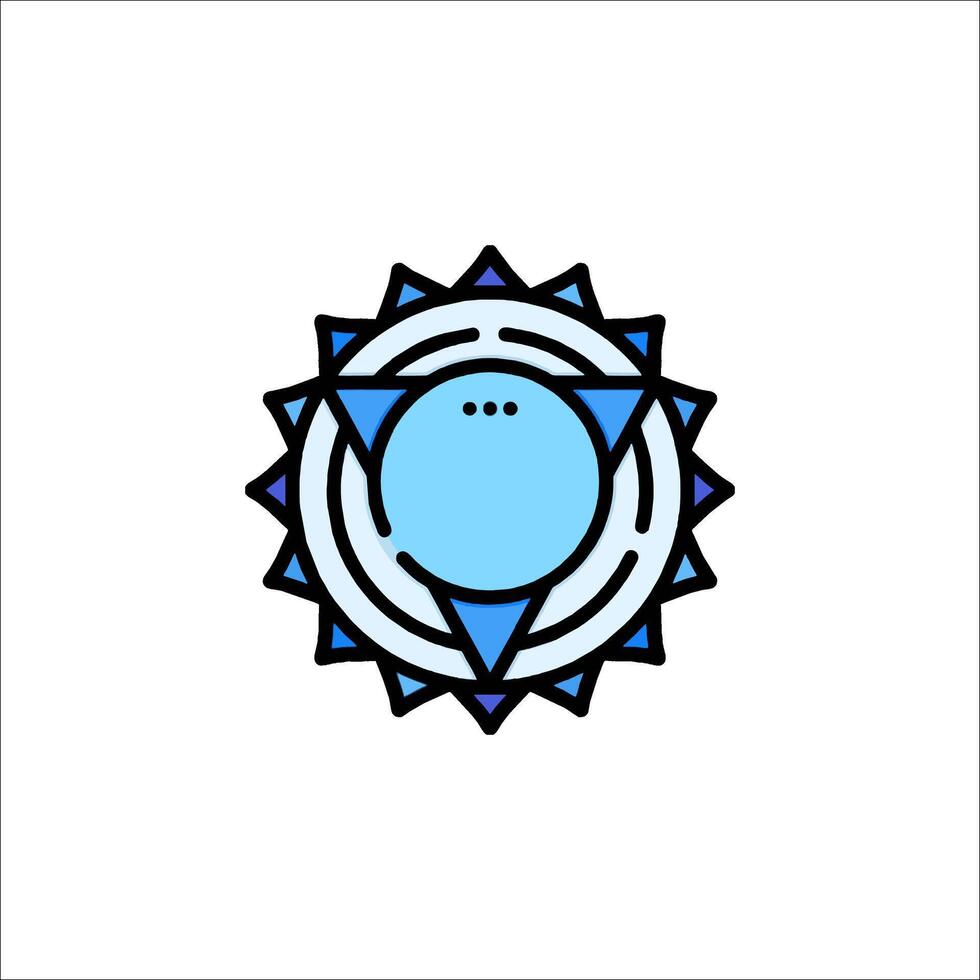 A blue sun with a circle in the center vector