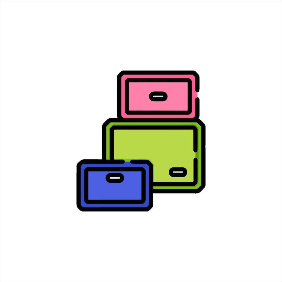 Colorful boxes icon vector