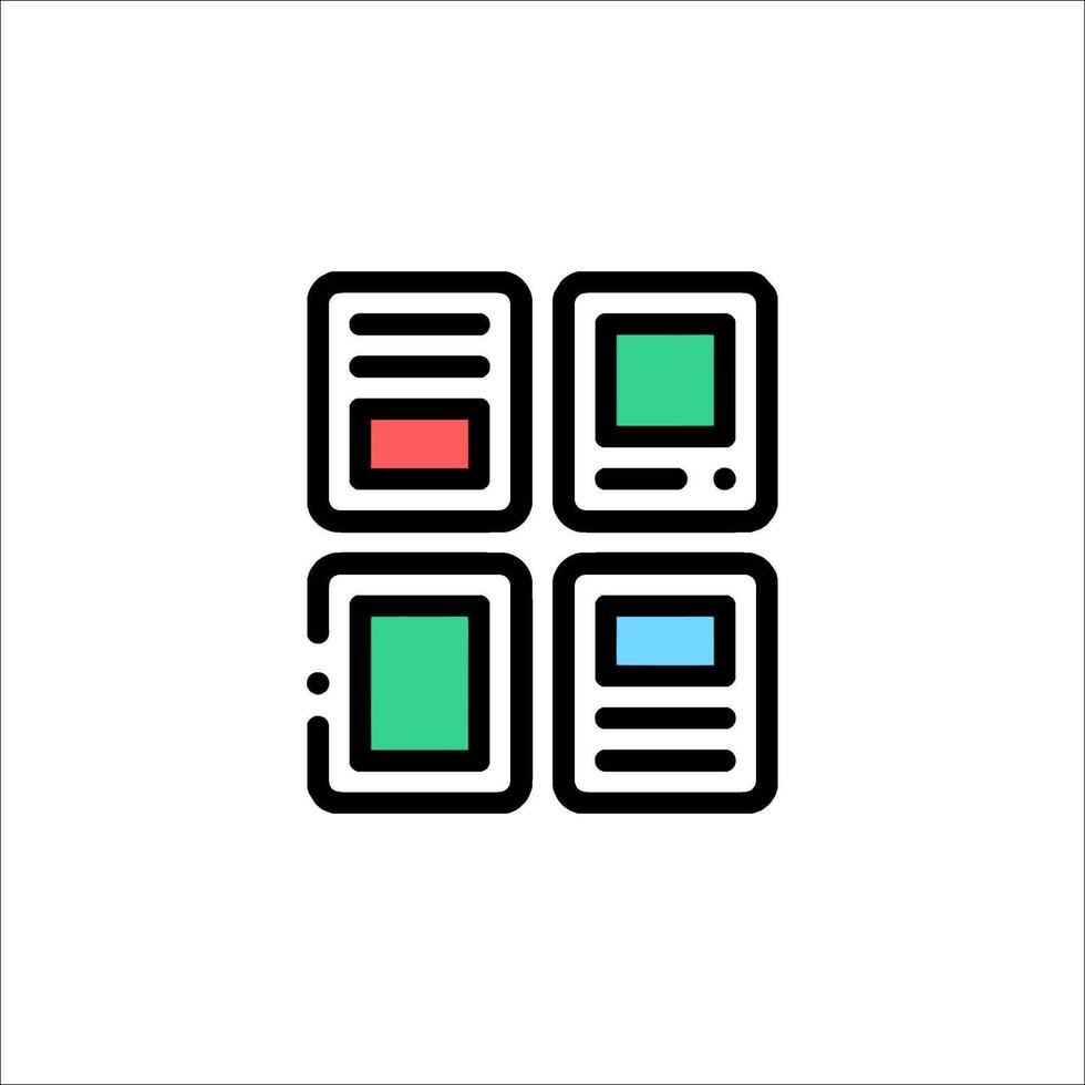 A square icon with four different colors vector