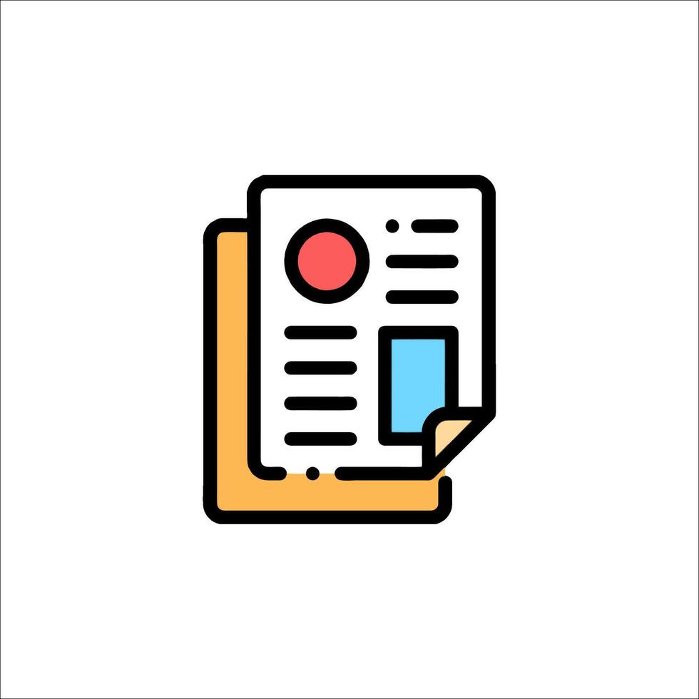 A newspaper icon with a red dot on it vector