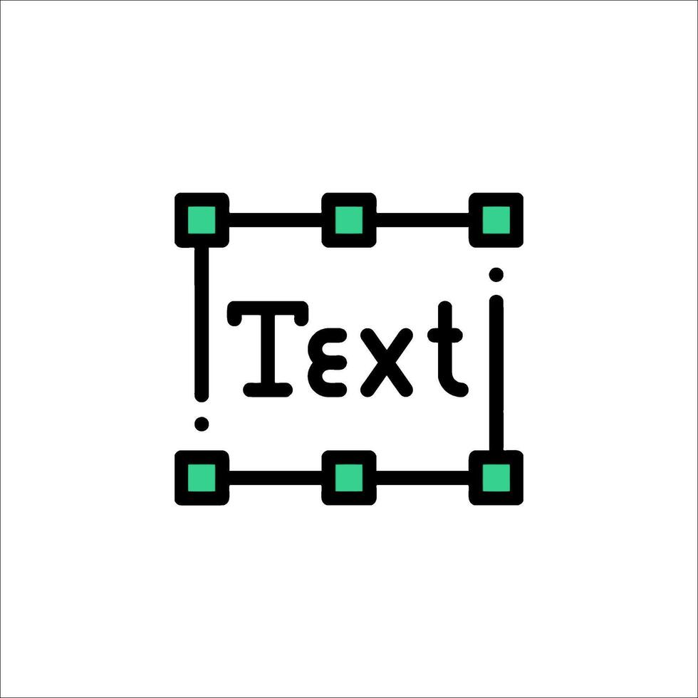 A text logo with green squares on it vector