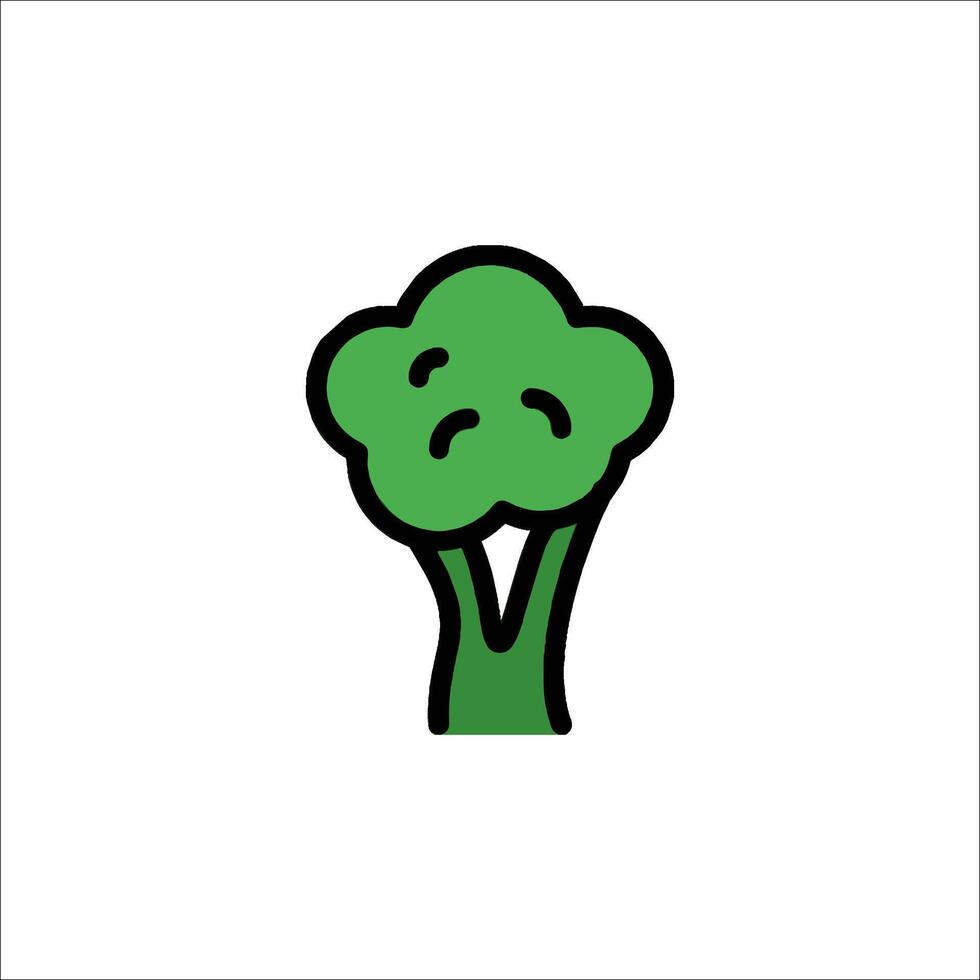A cartoon broccoli icon on a white background vector