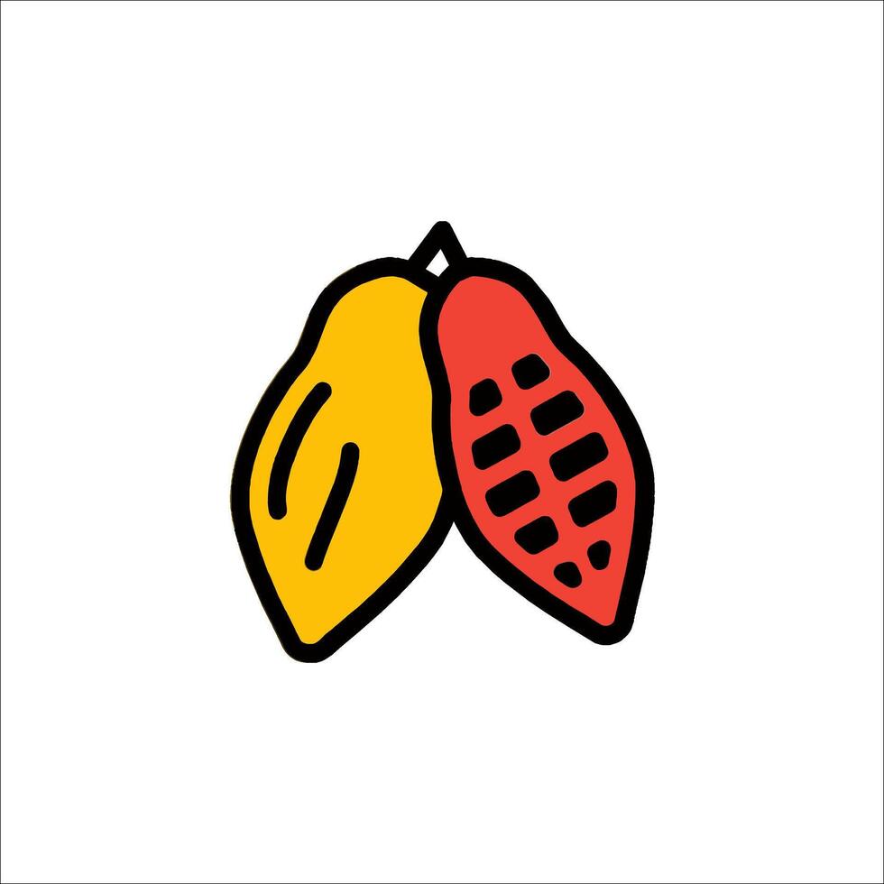 Cocoa beans icon illustration vector