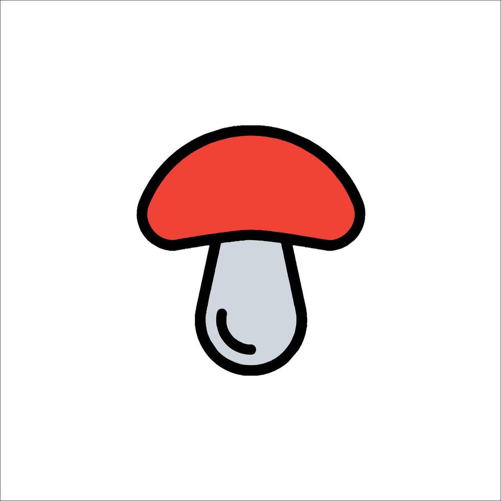 A red and black mushroom icon on a white background vector