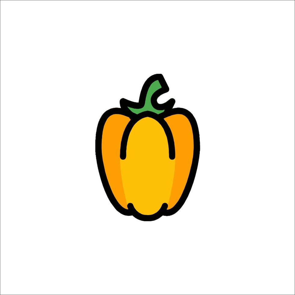 A yellow pepper icon on a white background vector