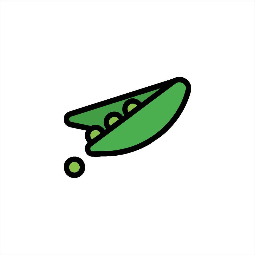A green pea pod icon on a white background vector